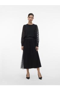 Vero Moda VMALVA DETAIL LS TOP WVN black