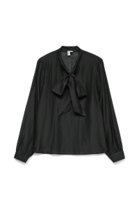 Vero Moda VMHALSTON L/S BOW TOP WVN BTQ black
