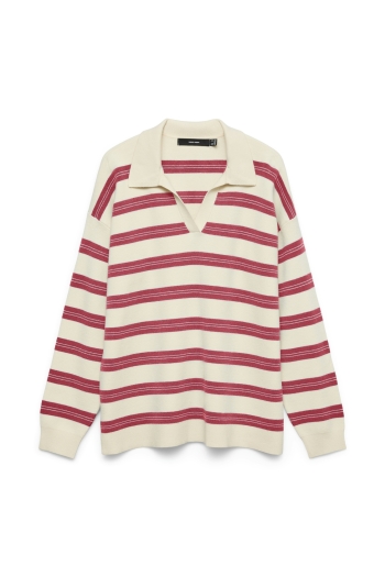 Vero Moda VMGOLD STRIPE LS LONG POLONECK PULL: