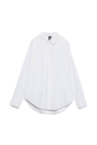 Vero Moda VMFANNI RHINESTONE LS SHIRT WVN NOO: bright white/rhinestones silver