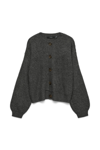 Vero Moda VMLEA LS O-NECK CARDIGAN NOOS asphalt/w. phantom/tornado