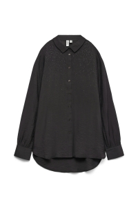 Vero Moda VMHERDIS LS SHIRT WVN BTQ GA asphalt/asphalt rhinestones