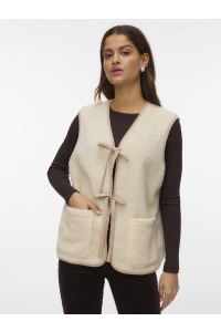 Vero Moda VMCLEO SHORT WAISTCOAT GA BOO oatmeal