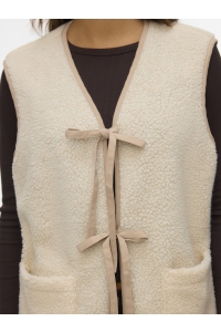 Vero Moda VMCLEO SHORT WAISTCOAT GA BOO oatmeal