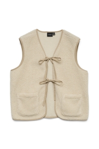 Vero Moda VMCLEO SHORT WAISTCOAT GA BOO oatmeal