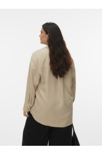 Vero Moda VMCMELANEY QUEENY LS SHIRT WVN CUR overcast/melange