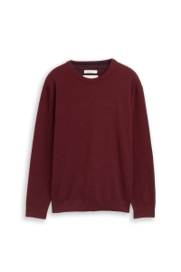 Tom Tailor Group Structured crewneck knit bordeaux melange