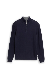 Tom Tailor Group Cotton Knitted Troyer blauw