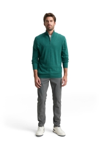 Tom Tailor Group Cotton Knitted Troyer groen