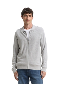 Tom Tailor Group Soft knit zip jacket light grey melange