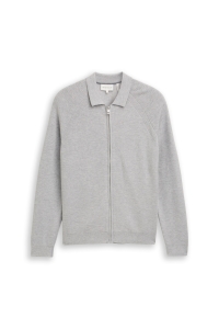 Tom Tailor Group Soft knit zip jacket light grey melange