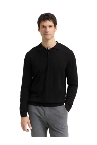 Tom Tailor Group Merino Wool Knit Polo black