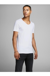 JJEBASIC V-NECK TEE S/S NOOS opt white