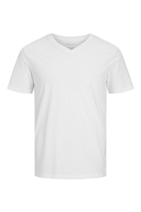 JJEORGANIC BASIC TEE SS V-NECK NOOS white