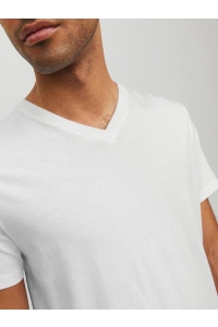 JJEORGANIC BASIC TEE SS V-NECK NOOS white