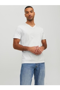 JJEORGANIC BASIC TEE SS V-NECK NOOS white