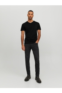 JJEORGANIC BASIC TEE SS V-NECK NOOS black