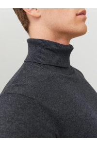 JJEEMIL KNIT ROLL NECK NOOS dark grey melange