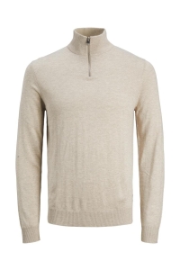 JJEEMIL KNIT HALF ZIP NOOS oatmeal/melange