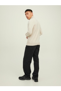 JJEEMIL KNIT HALF ZIP NOOS oatmeal/melange