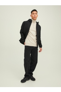 JJEEMIL KNIT HALF ZIP NOOS oatmeal/melange