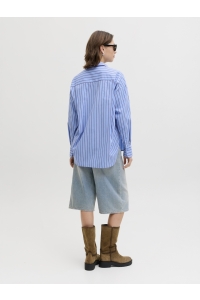 JACK&JONES ORIGINALS JXJAMIE LS RELAXED POPLIN SHIRT WVN: vista blue/cabernet