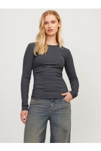 JACK&JONES ORIGINALS JXFREYA STR LS RIB TEE JRS NOOS dark grey melange