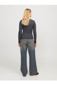 JACK&JONES ORIGINALS JXFREYA STR LS RIB TEE JRS NOOS dark grey melange