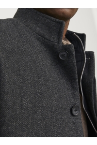 JJEHARRISON WOOL BLEND JACKET SN dark grey melange/herringbone