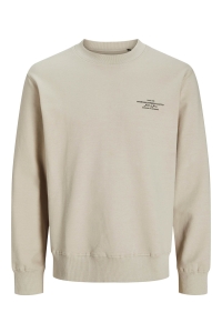 JACK%JONES PREMIUM JPRBLACHAD BRANDING SWEAT CREW NECK: silver lining/white print