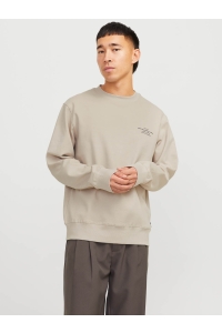 JACK%JONES PREMIUM JPRBLACHAD BRANDING SWEAT CREW NECK: silver lining/white print