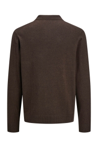 JJEEMIL KNIT POLO HALF ZIP LS NOOS mulch/twist