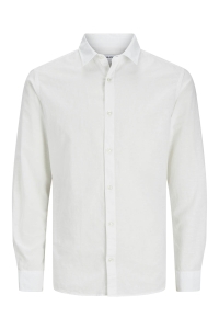 jack en jones boys JJEBREEZE LINEN BLEND SHIRT LS SN J: white