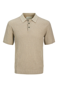 JACK%JONES PREMIUM JPRCCCOOPER KNIT POLO SS SN greige