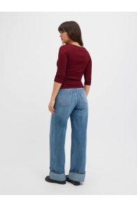 JACK&JONES ORIGINALS JXFIFI STR 3/4 BOATNECK TOP JRS NOO: cabernet