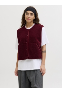 JACK&JONES ORIGINALS JXVERA TEDDY VEST OTW SN cabernet