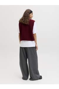 JACK&JONES ORIGINALS JXVERA TEDDY VEST OTW SN cabernet