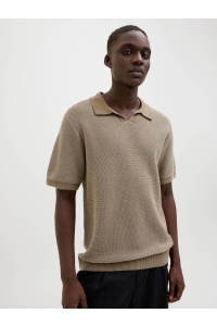 JACK%JONES PREMIUM JPRCCEASTON KNIT SPLIT NECK SS SN rain drum
