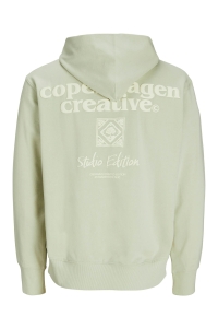 JACK&JONES ORIGINALS JORPAROS TYPE SWEAT HOOD BACK celadon tint
