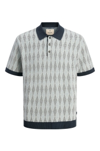 JACK%JONES PREMIUM JPRBLUJUDE KNIT JAQUARD POLO SS blue nights