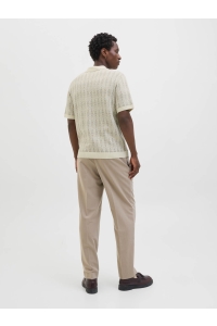 JACK%JONES PREMIUM JPRBLUJUDE KNIT JAQUARD POLO SS whisper white