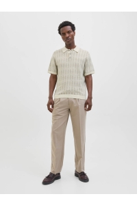 JACK%JONES PREMIUM JPRBLUJUDE KNIT JAQUARD POLO SS whisper white