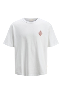 JACK&JONES ORIGINALS JORHYDRA PATTERN TEE SS CREW NECK bright white