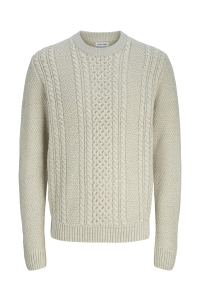 JACK&JONES ORIGINALS JJPAUL KNIT CREW NECK white melange