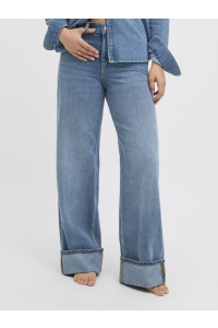 JACK&JONES ORIGINALS JXTOKYO WIDE FOLD HW JEANS R254 DNM: medium blue denim