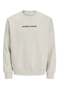 JACK&JONES ORIGINALS JJRODY SWEAT CREW NECK white melange