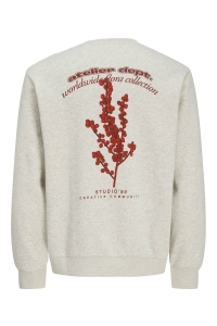 JACK&JONES ORIGINALS JJRODY SWEAT CREW NECK white melange