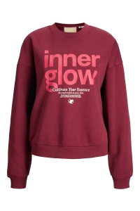 JACK&JONES ORIGINALS JXMIMI RLX LS PRINT CREW SWT cabernet/inner glow