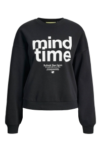 JACK&JONES ORIGINALS JXMIMI RLX LS PRINT CREW SWT black/mind time