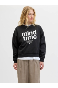 JACK&JONES ORIGINALS JXMIMI RLX LS PRINT CREW SWT black/mind time